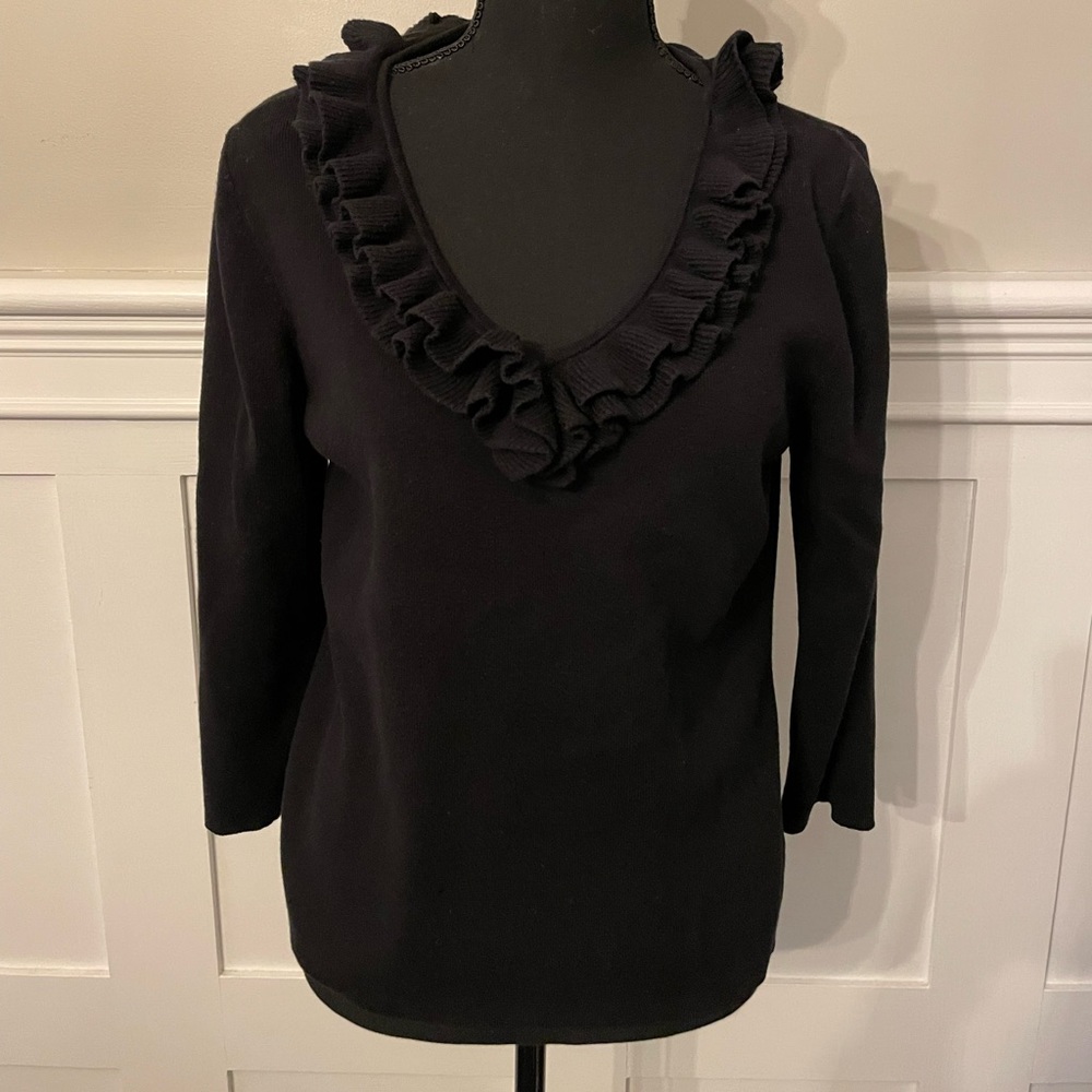 Black Coldwater Creek sweater wool/cashmere/cotton blend